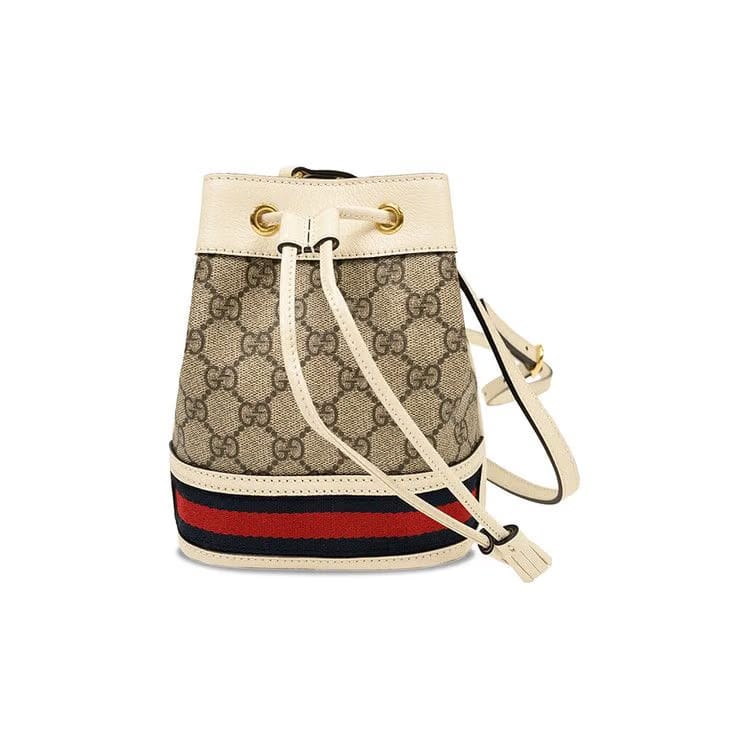 Gucci Ophidia Mini GG Bucket Bag Beige