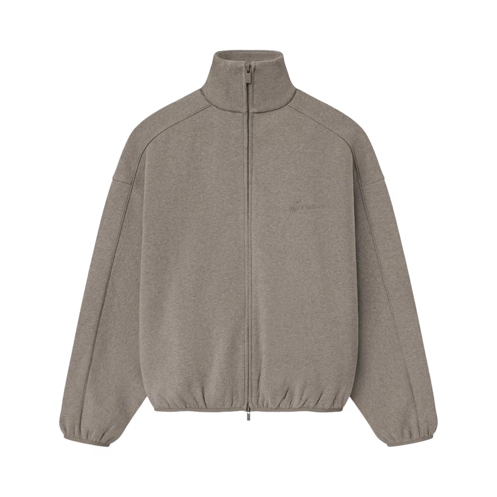 Fear of God Essentials Modern Fleece Track Jacket With Piping Homestead Heather