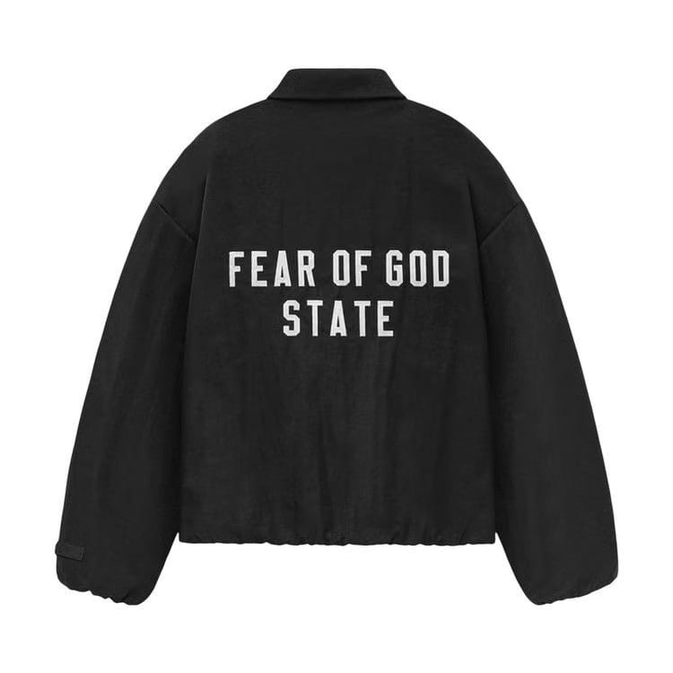 Fear of God Essentials Textured Nylon Trucker Jacket Black