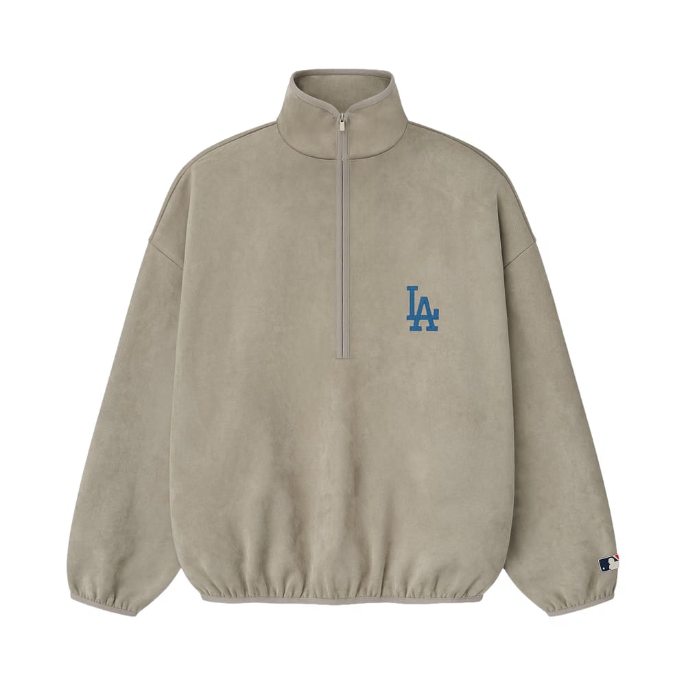 Fear of God Essentials Dodgers Suede Fleece Modern Half Zip Seal