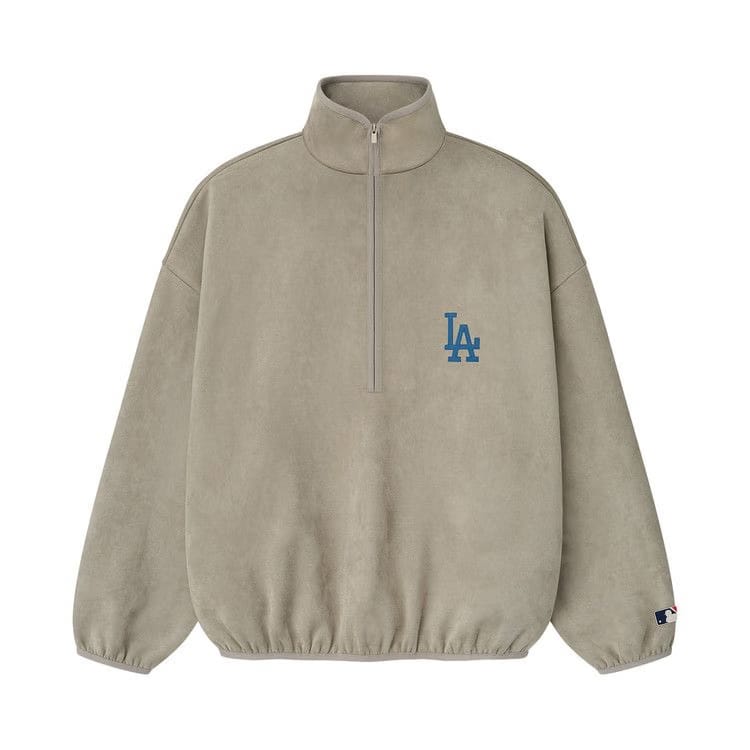 Fear of God Essentials Dodgers Suede Fleece Modern Half Zip Seal