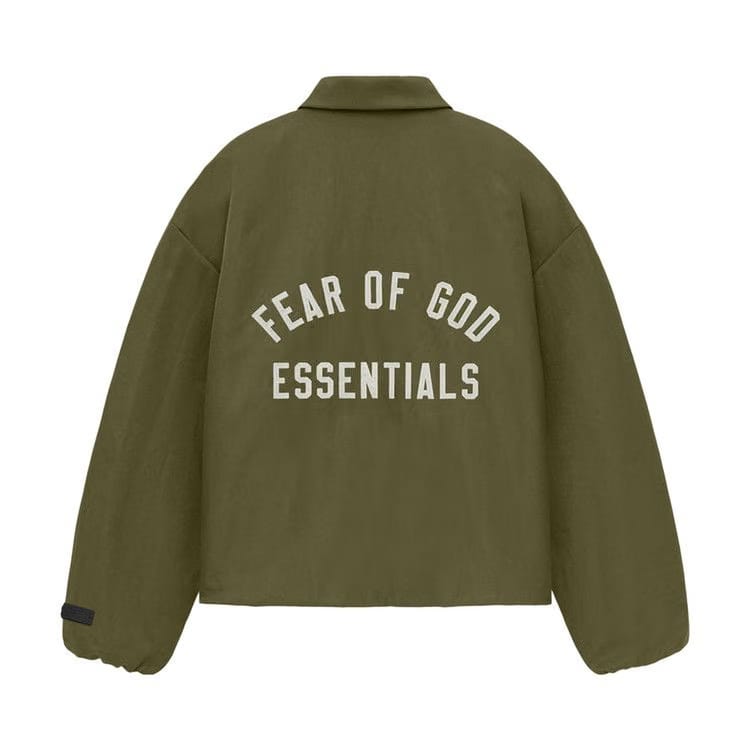 Fear of God Essentials Textured Nylon Trucker Jacket Military