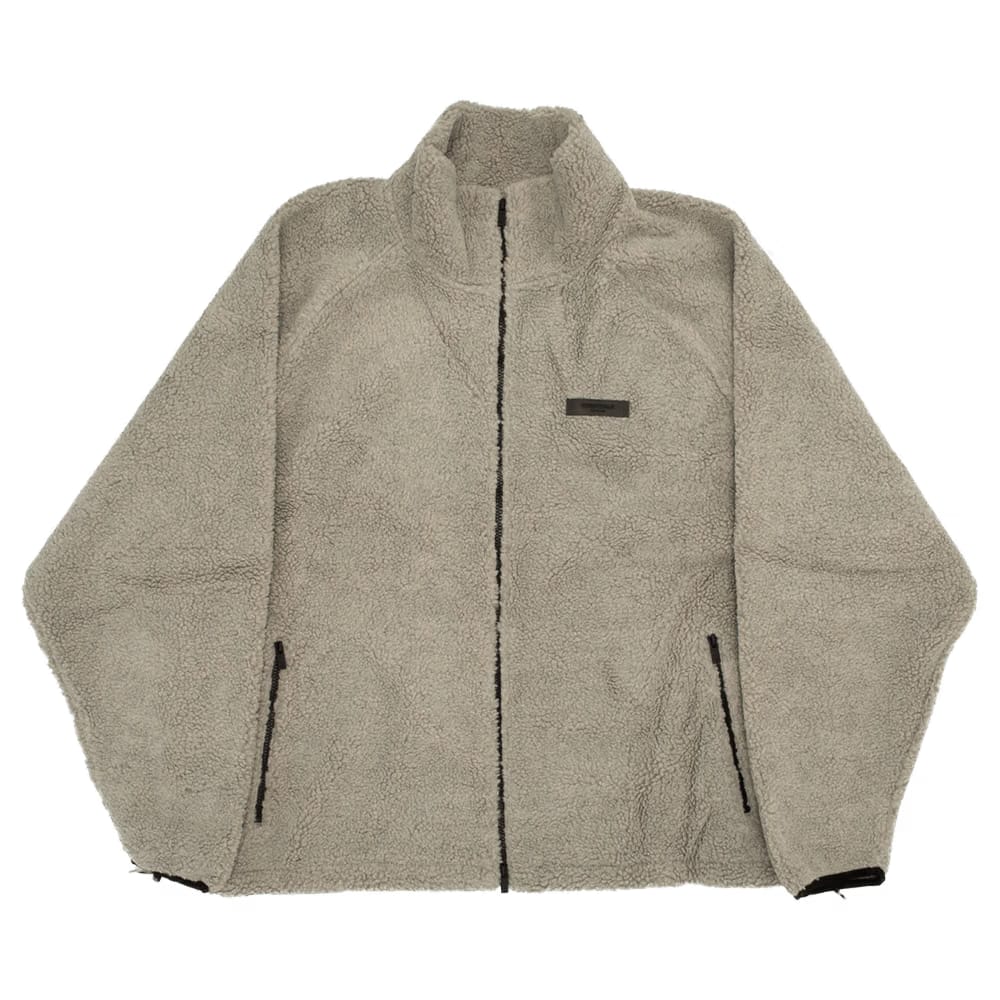 Fear of God Essentials Polar Fleece Full Zip Jacket Dark Oatmeal