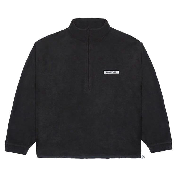 Fear of God Essentials Polar Fleece Half Zip Pullover Black