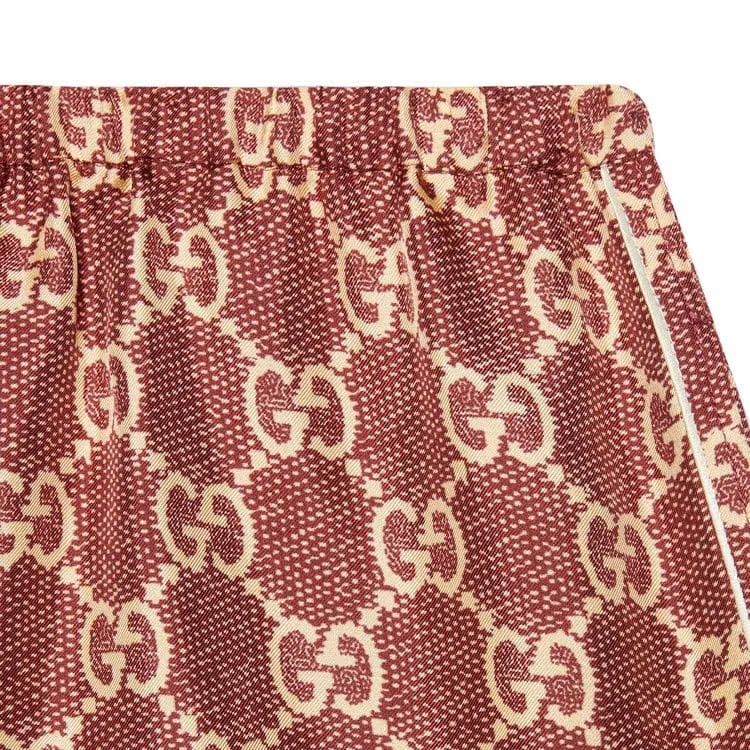 Gucci GG Supreme Print Silk Shorts Red