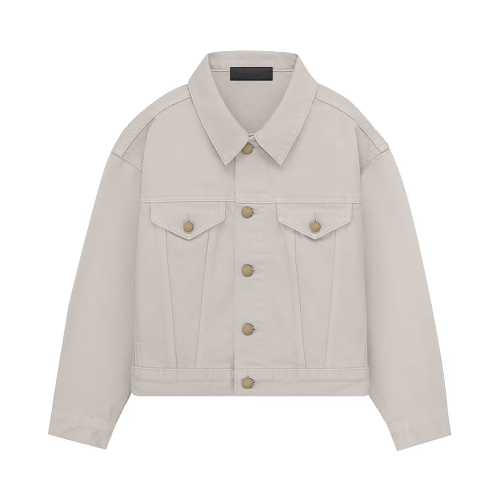 Fear of God Essentials Kids Denim Jacket Silver Cloud