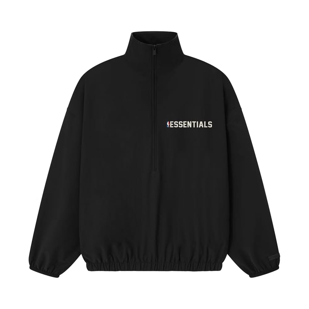 Fear of God Essentials Nylon NBA 1/2 Zip Track Jacket Black