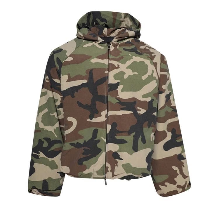Fear of God Essentials Military Nylon Hooded Jacket Woodland Camo