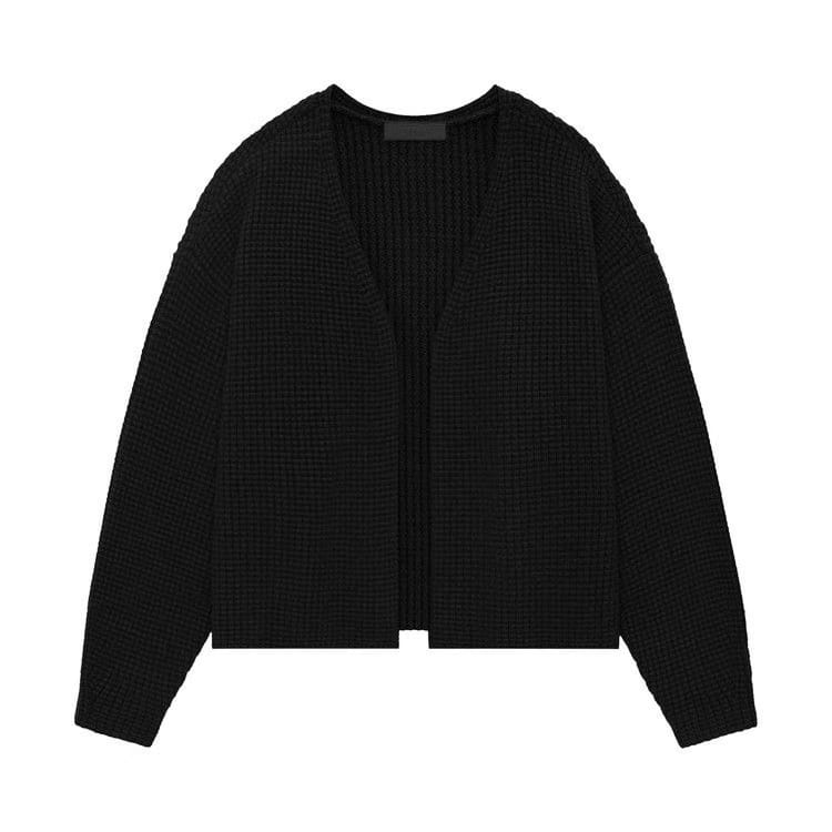 Fear of God Essentials Heavy Waffle Cardigan Black
