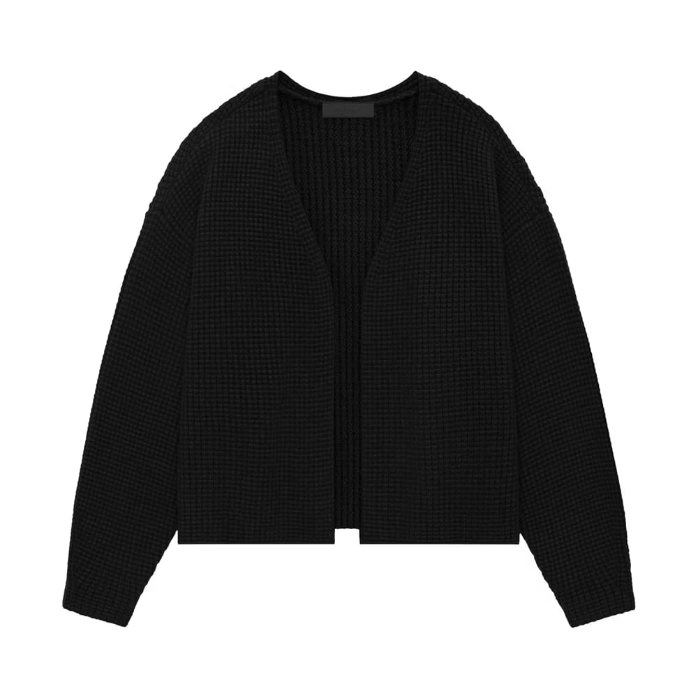 Fear of God Essentials Heavy Waffle Cardigan Black