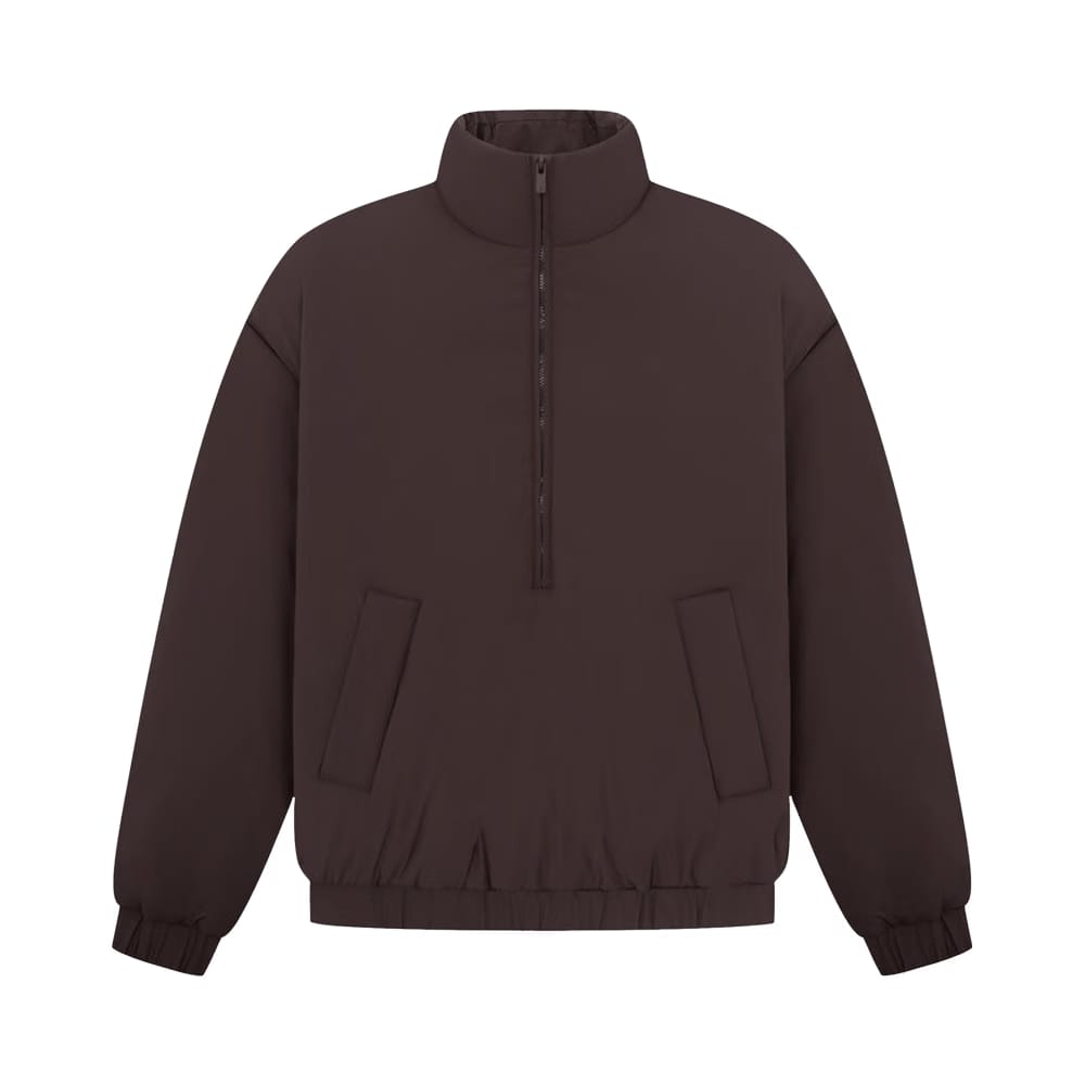 Fear of God Essentials Nylon Puffer Jacket Plum