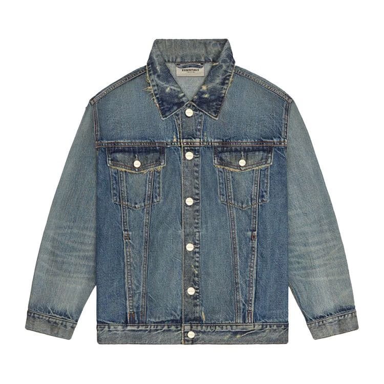 Fear of God Essentials Denim Trucker Jacket Dark Indigo