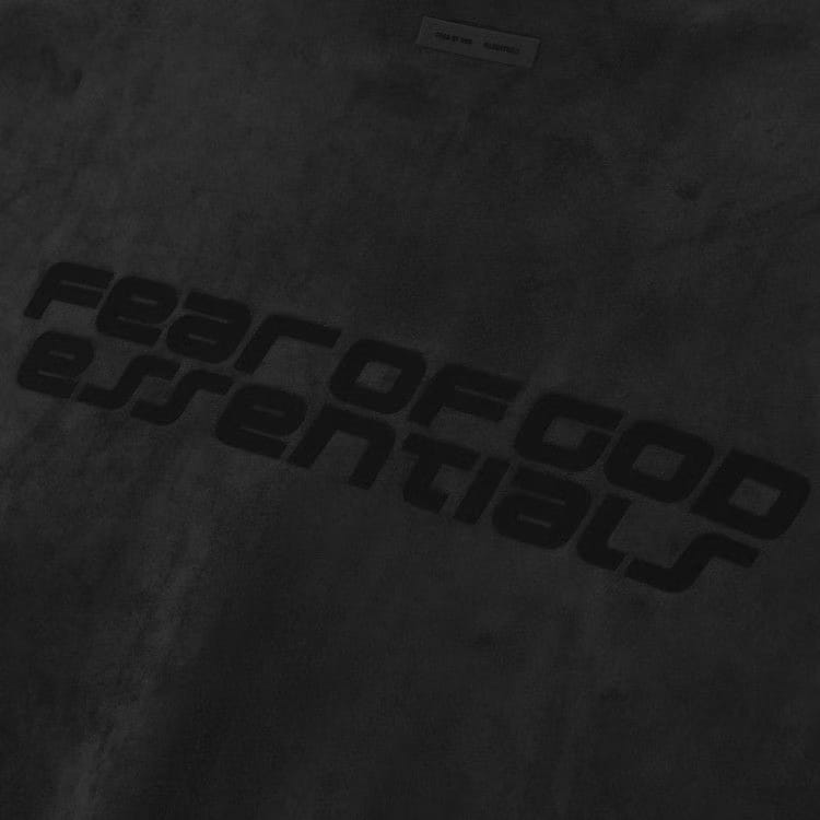 Fear of God Essentials Suede Fleece High Neck 3/4 Sleeve Jacket Vintage Black