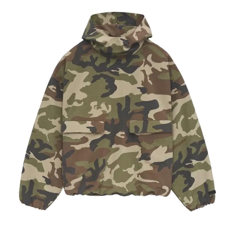 Fear of God Essentials Military Nylon Hooded Anorak Woodland Camo