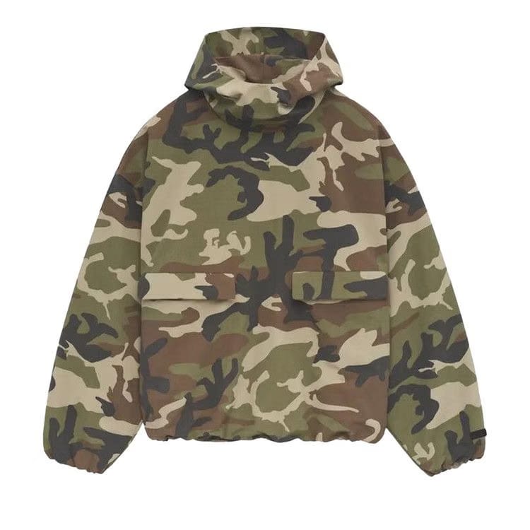 Fear of God Essentials Military Nylon Hooded Anorak Woodland Camo