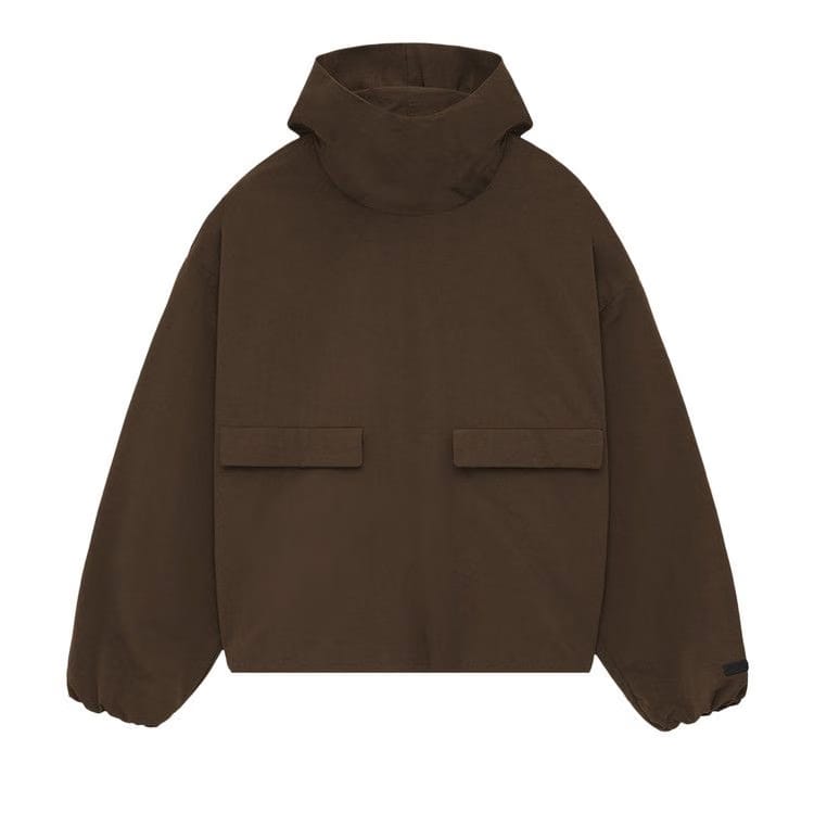 Fear of God Essentials Military Nylon Hooded Anorak Brown