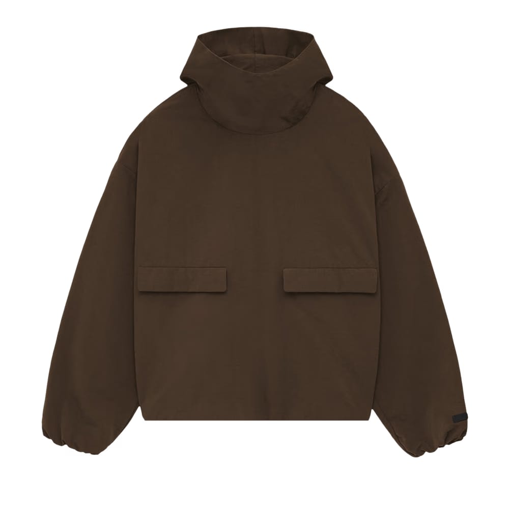 Fear of God Essentials Military Nylon Hooded Anorak Brown