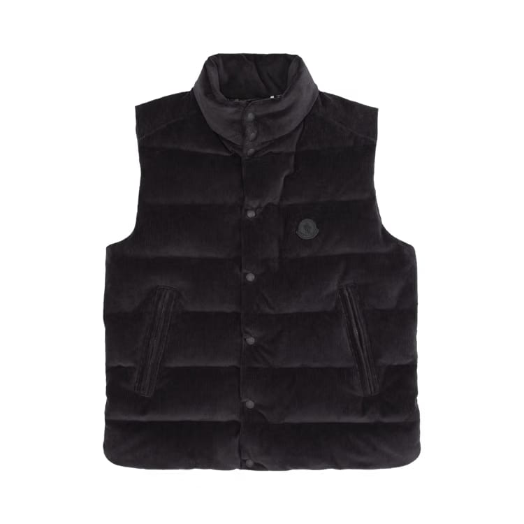 Moncler Tibb Shiny Puffer Vest Navy Blue