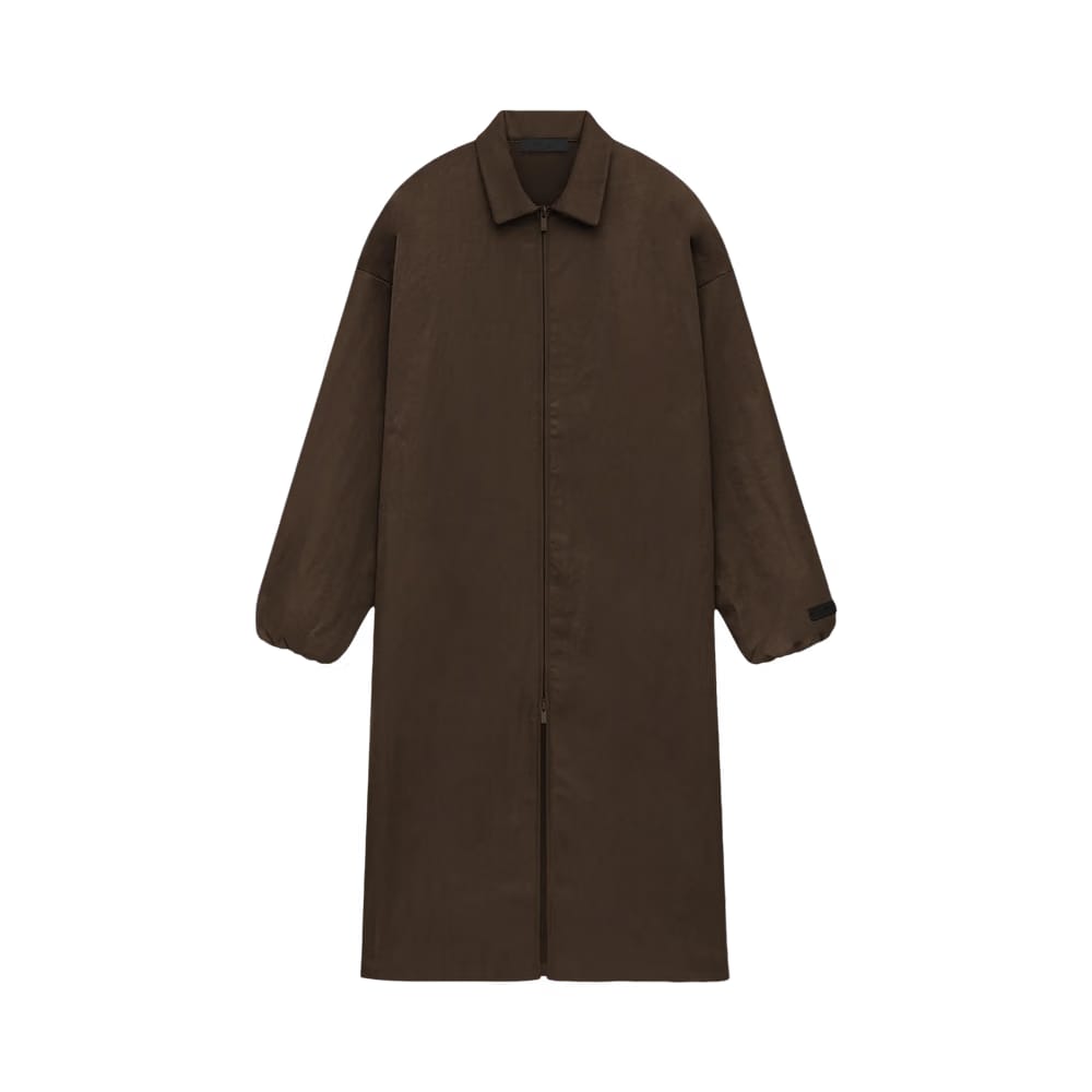 Fear of God Essentials Textured Nylon Trench Coat Brown