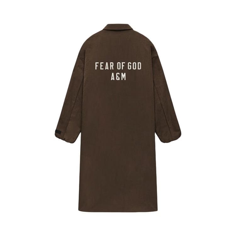 Fear of God Essentials Textured Nylon Trench Coat Brown