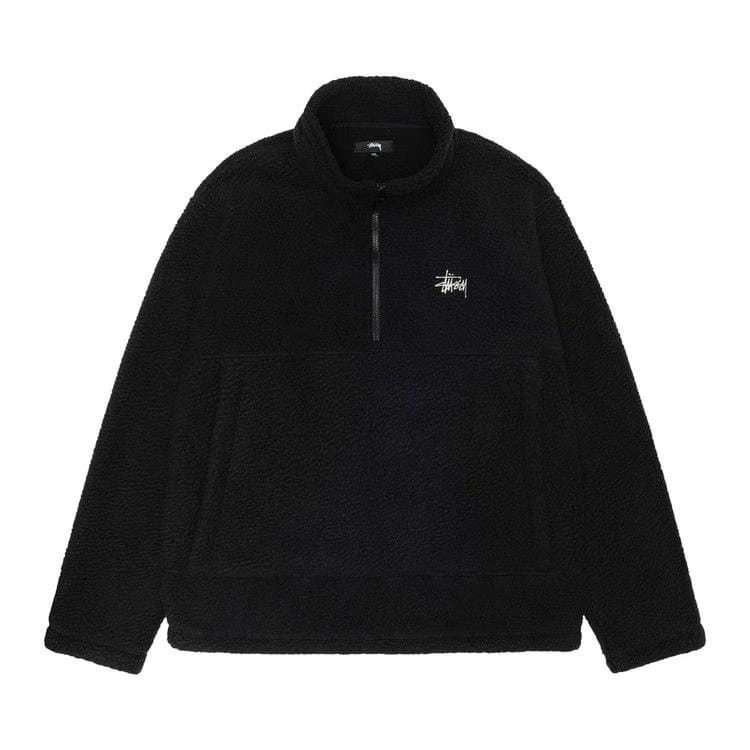 Stussy Polar Fleece Half Zip Mock Neck Black