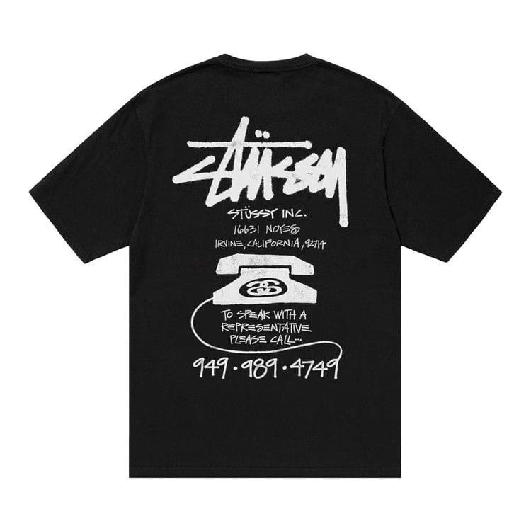 Stussy Old Phone T-Shirt Black