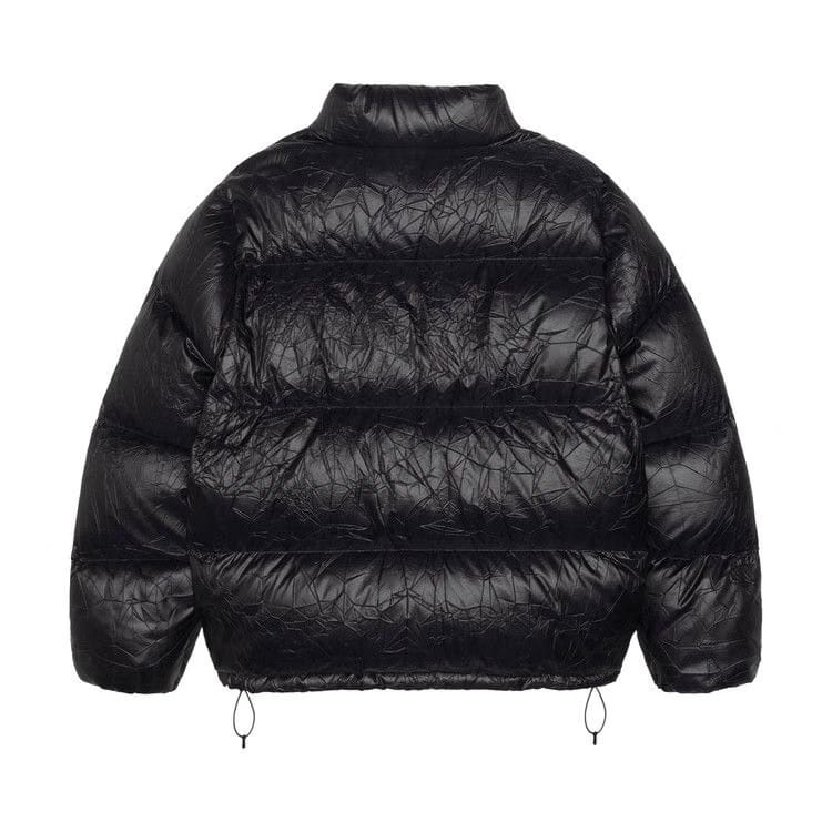Stussy Wrinkled Nylon Down Puffer Black