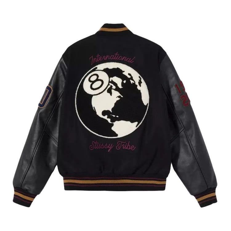 Stussy 40th Anniversary Varsity Jacket Black