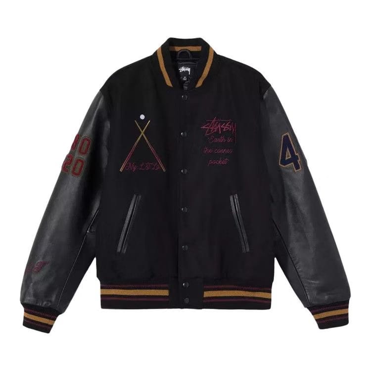 Stussy 40th Anniversary Varsity Jacket Black