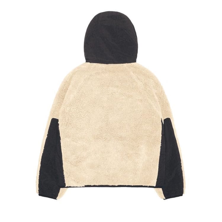 Stussy Sherpa Paneled Hooded Jacket Beige