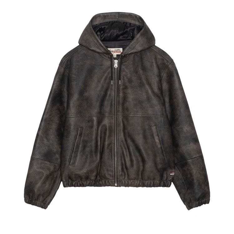 Stussy Work Jacket Black Leather