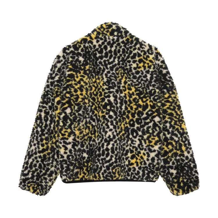 Stussy Sherpa Reversible Jacket Yellow Leopard