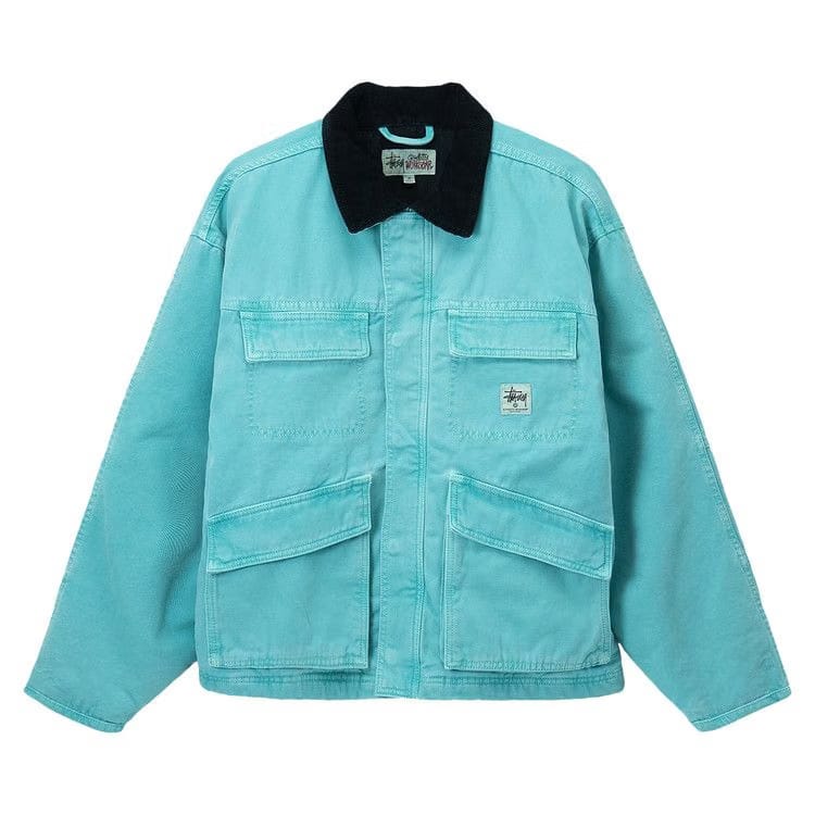 Stussy Washed Canvas Shop Jacket Teal