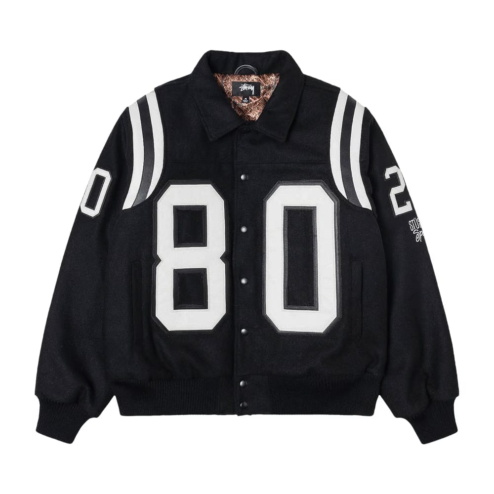 Stussy 80 Wool Varsity Jacket Black