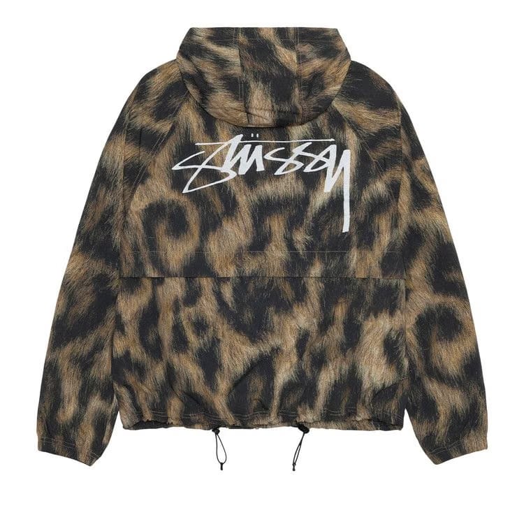 Stussy Beach Shell Fur Print Jacket Brown