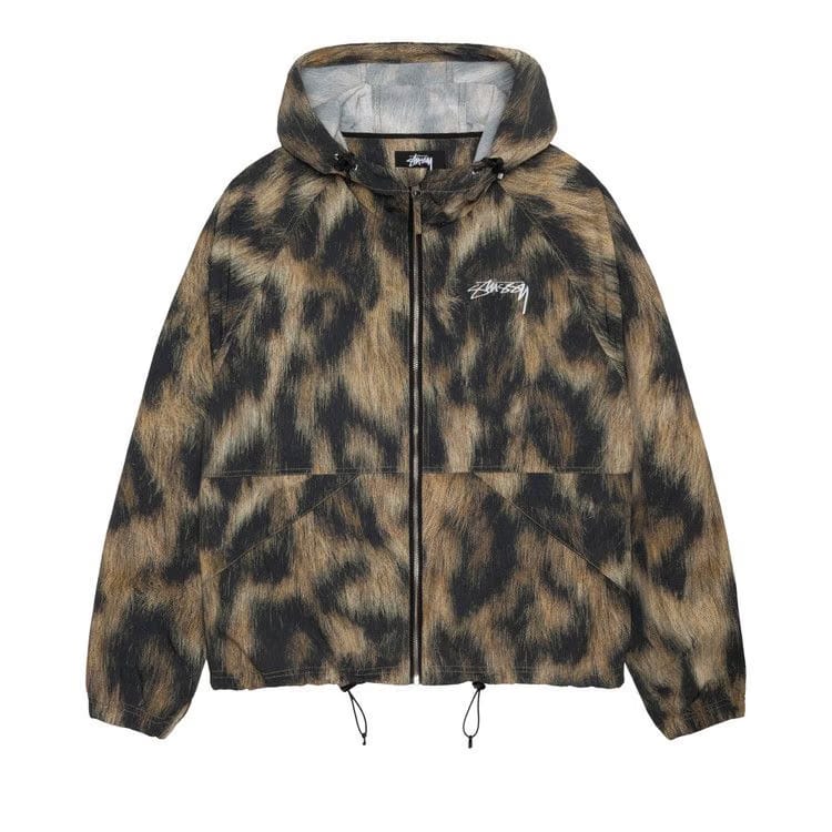 Stussy Beach Shell Fur Print Jacket Brown