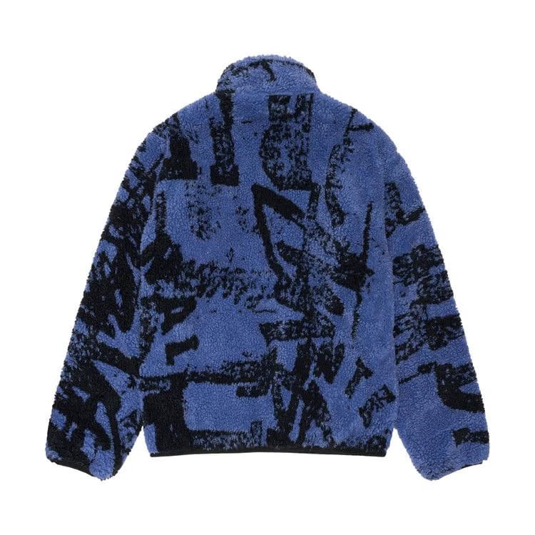 Stussy Sherpa Reversible Printed Jacket Blue