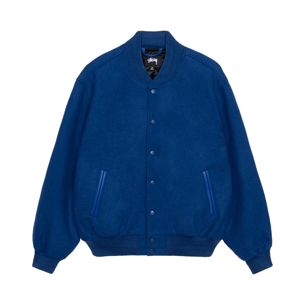 Stussy Sport Melton Varsity Jacket Royal