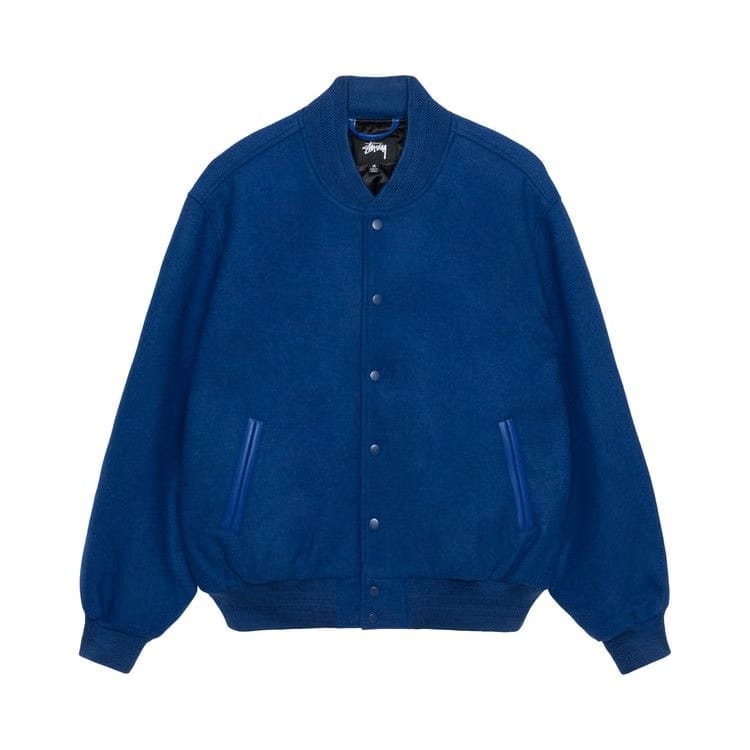 Stussy Sport Melton Varsity Jacket Royal