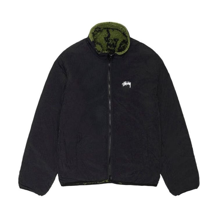 Stussy Sherpa Reversible Printed Jacket Green