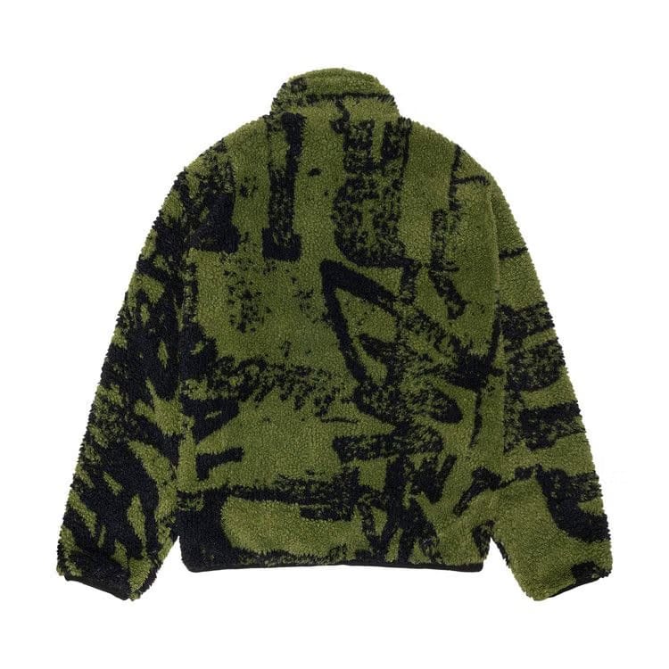 Stussy Sherpa Reversible Printed Jacket Green