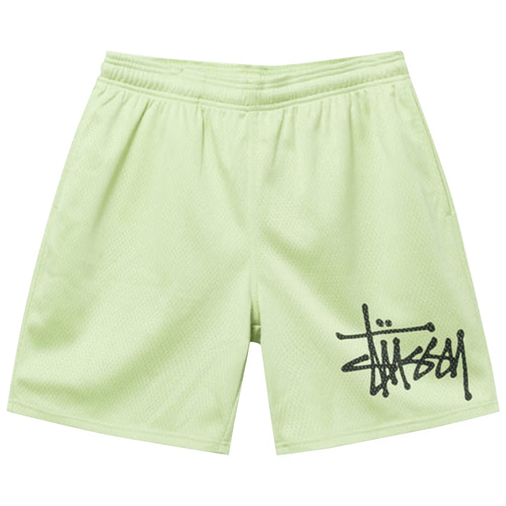 Stussy Big Basic Mesh Shorts Light Lime