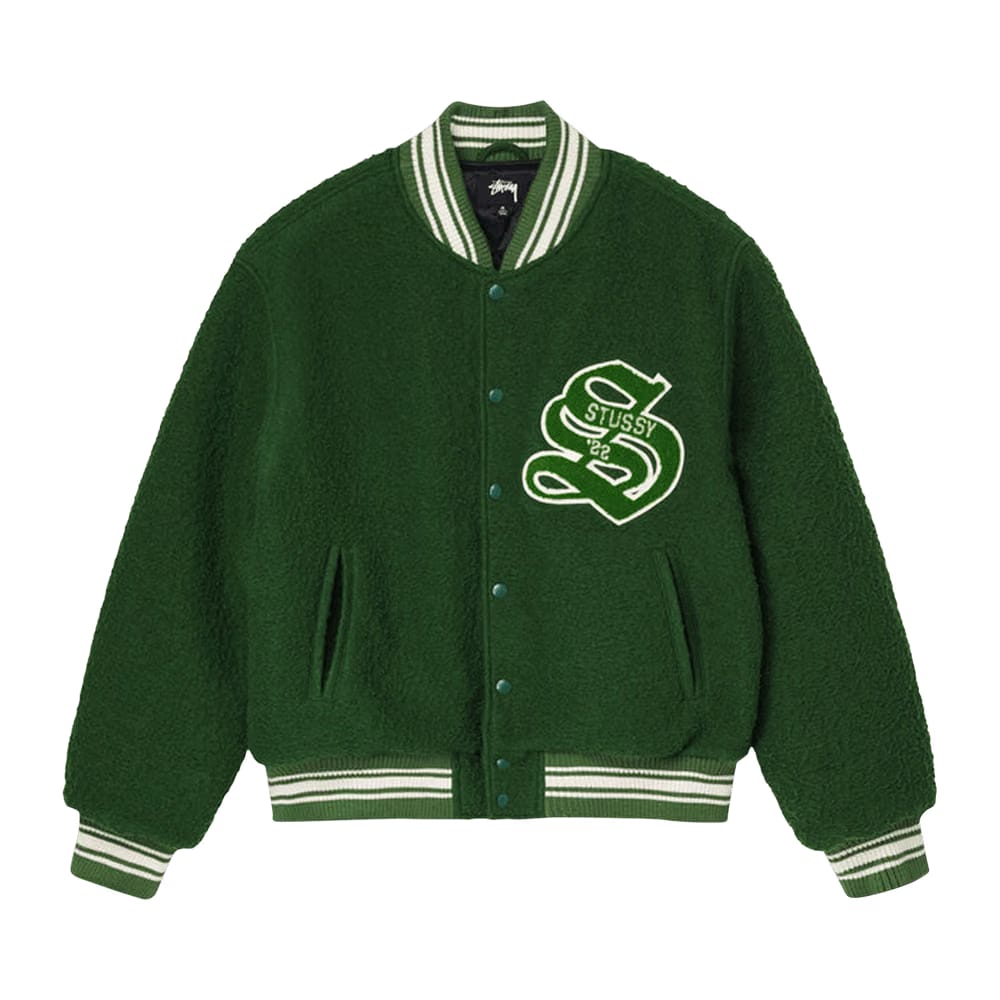 Stussy Casentino Wool Varsity Jacket Green