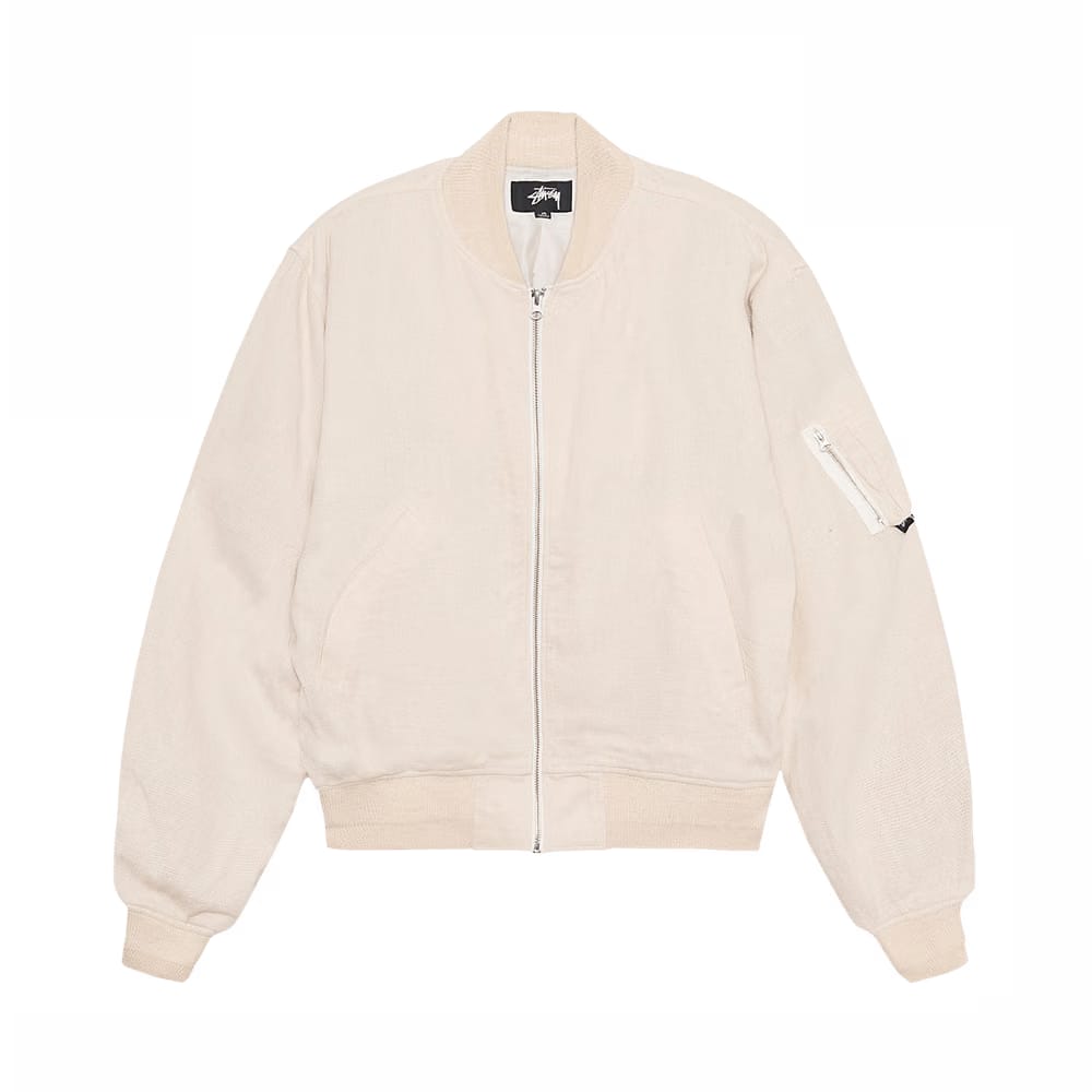 Stussy Linen Beach Bomber Natural