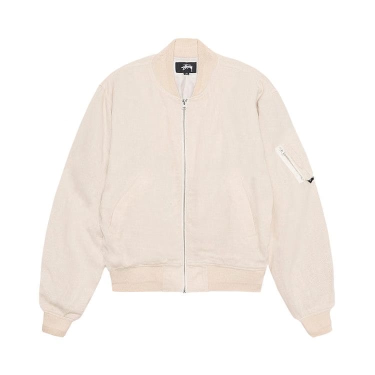 Stussy Linen Beach Bomber Natural