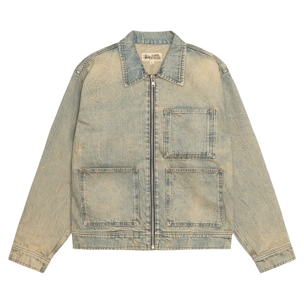 Stussy Zip Work Jacket Beach Wash