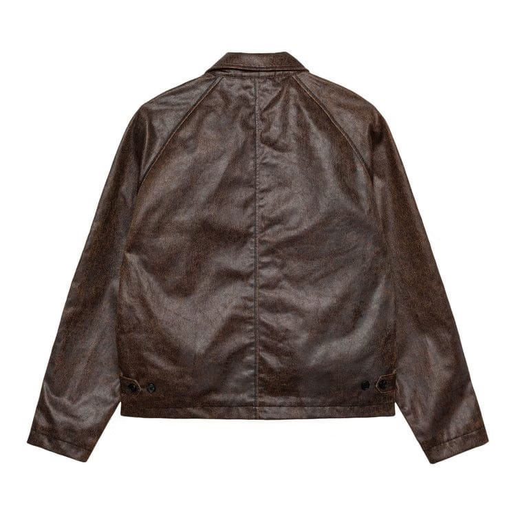 Stussy Club Jacket Coated Dark Brown