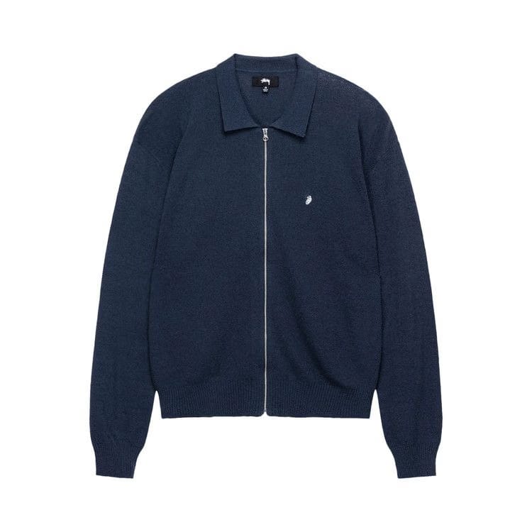 Stussy Light Weight Long-Sleeve Zip Polo Navy