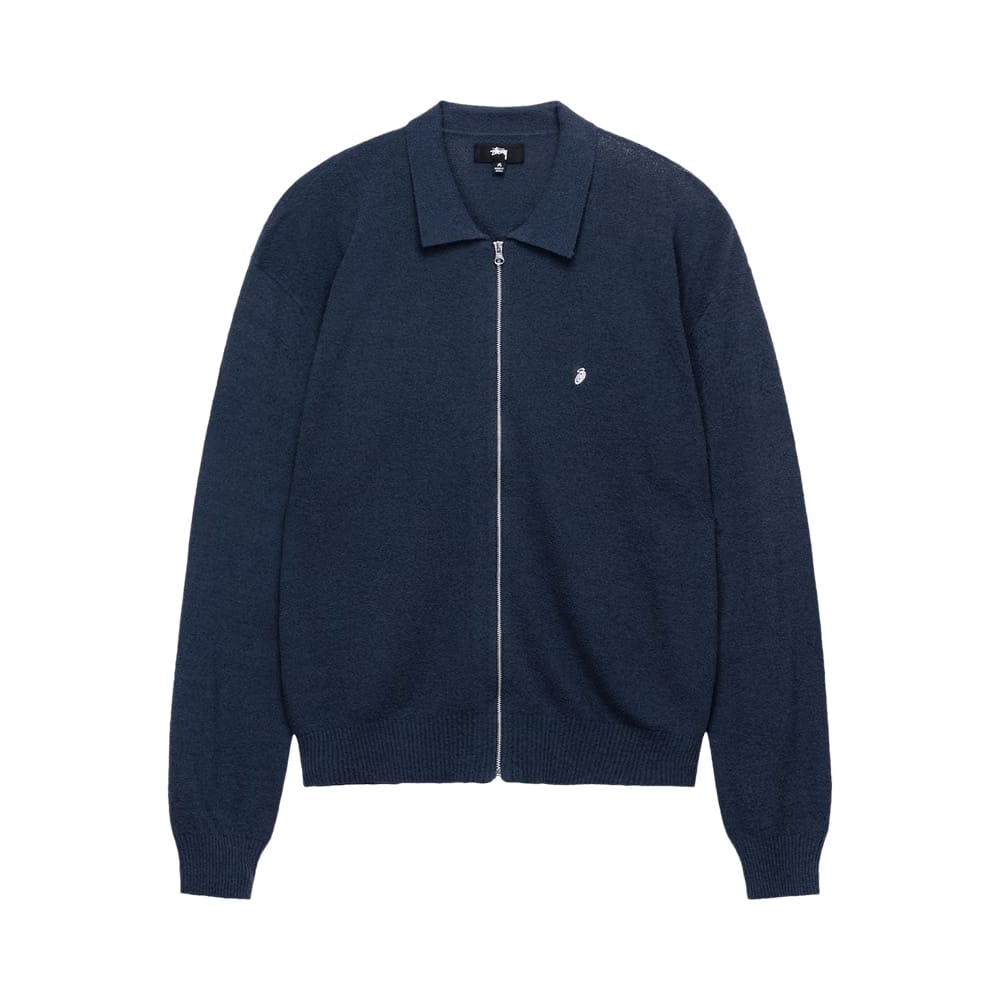Stussy Light Weight Long-Sleeve Zip Polo Navy
