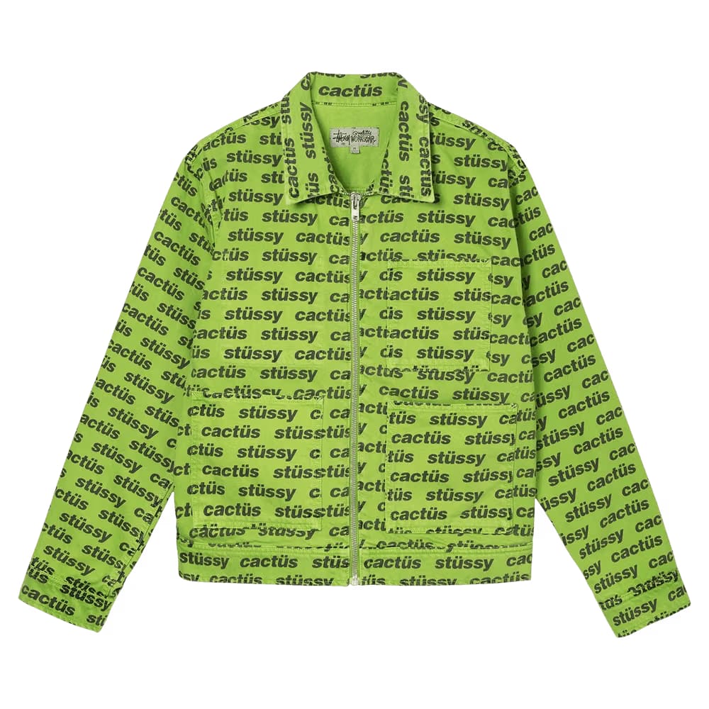 Stussy x Cactus Plant Flea Market Zip Work Jacket Green